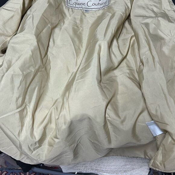 Equine Couture Natasha Black Micro Suede Quilted Stable Riding Jacket Sz XL - Picture 9 of 9